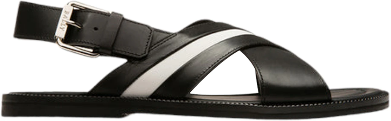 BALLY Jamilo 'Black White Cross-Strap Leather Sandal' 6238056 Buy BALLY Jamilo 'Black White Cross-Strap Leather Sandal' 6238056