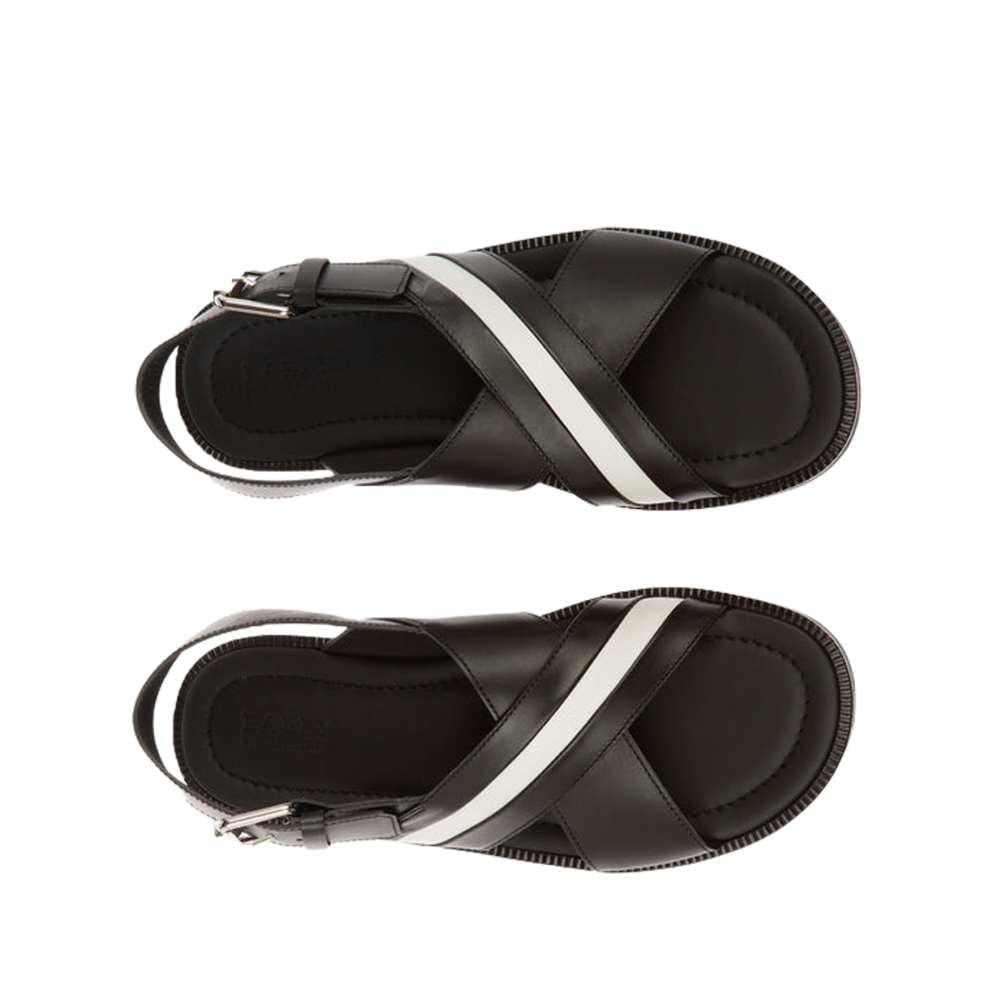 Order BALLY Jamilo 'Black White Cross-Strap Leather Sandal' 6238056