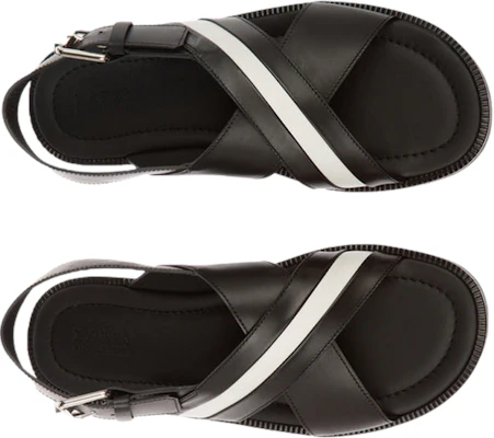 BALLY Jamilo 'Black White Cross-Strap Leather Sandal' 6238056 Order BALLY Jamilo 'Black White Cross-Strap Leather Sandal' 6238056
