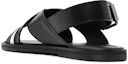 Shop BALLY Jamilo 'Sandal Kulit Hitam Putih Tali Silang' 6238056