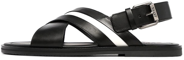 BALLY Jamilo 'Black White Cross-Strap Leather Sandal' 6238056 BALLY Jamilo 'Black White Cross-Strap Leather Sandal' 6238056