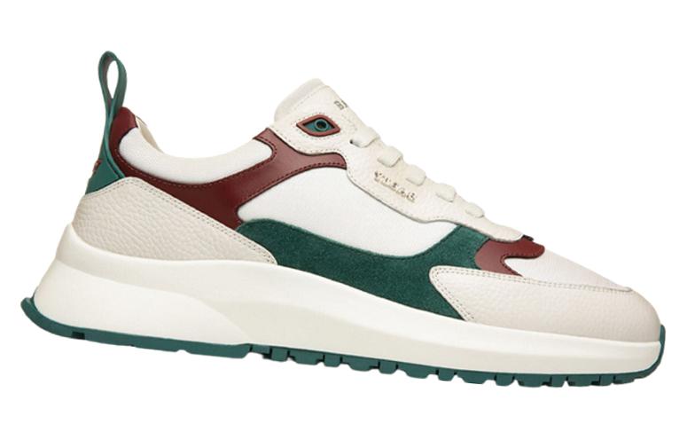 BALLY Leather and Fabric Lace-Up Low Top 'White Green Red' 圖 2