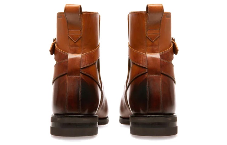 Shop BALLY Botas de Cuero Tobilleras 'Hebilla Marrón' 6301513