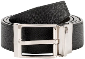 BALLY Leather Belt, Black/Brown, Pin Buckle, 3.5cm Width. SHIFF35M.IFL-474 BALLY Leather Belt, Black/Brown, Pin Buckle, 3.5cm Width. SHIFF35M.IFL-474