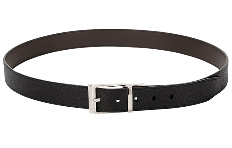 Lookbook 발리 가죽 벨트, 블랙/브라운, 핀 버클, 너비 3.5cm. SHIFF35M.IFL-474