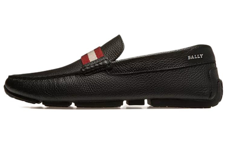 BALLY Leather Black 'Letter Print Stripe' 6301582