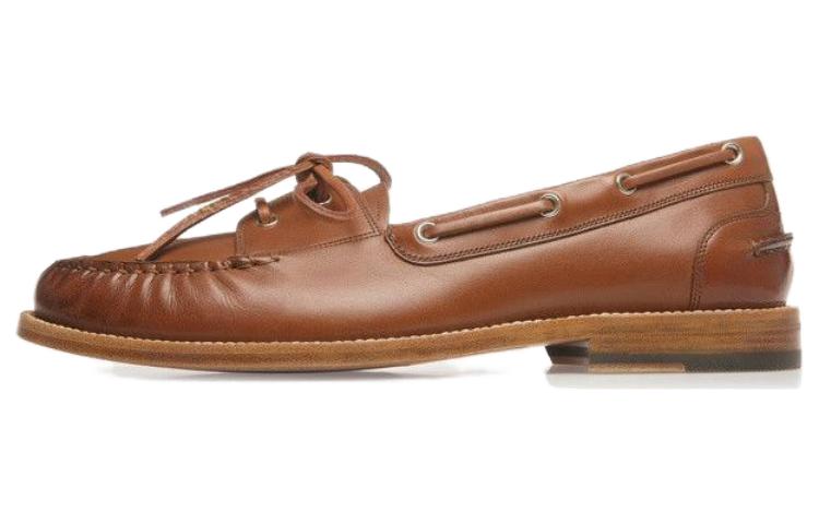 BALLY Leather Boat Shoes 'Brown'