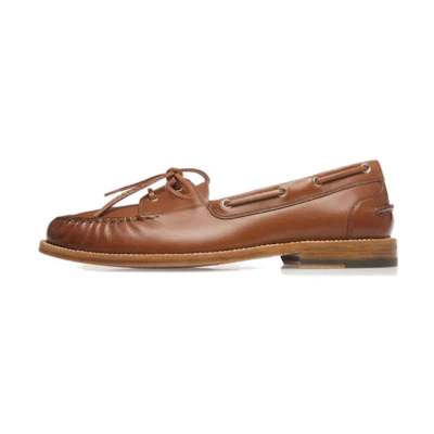 BALLY Leather Boat Shoes 'Brown'