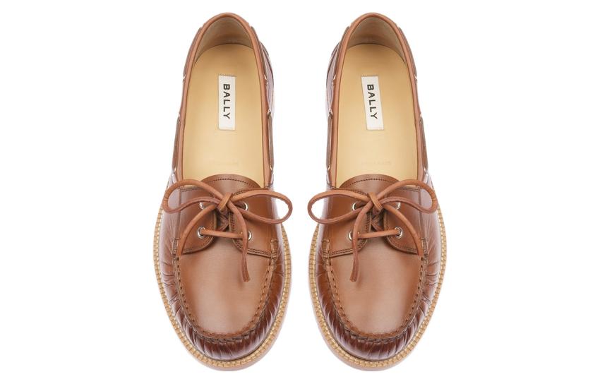 BALLY Leather Boat Shoes 'Brown' 圖 3