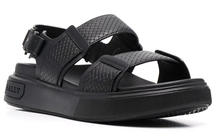 Order BALLY 黑色皮革扣带凉鞋 6300079