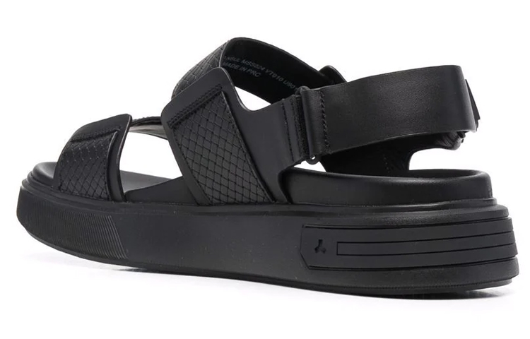 Shop BALLY 黑色皮革扣带凉鞋 6300079