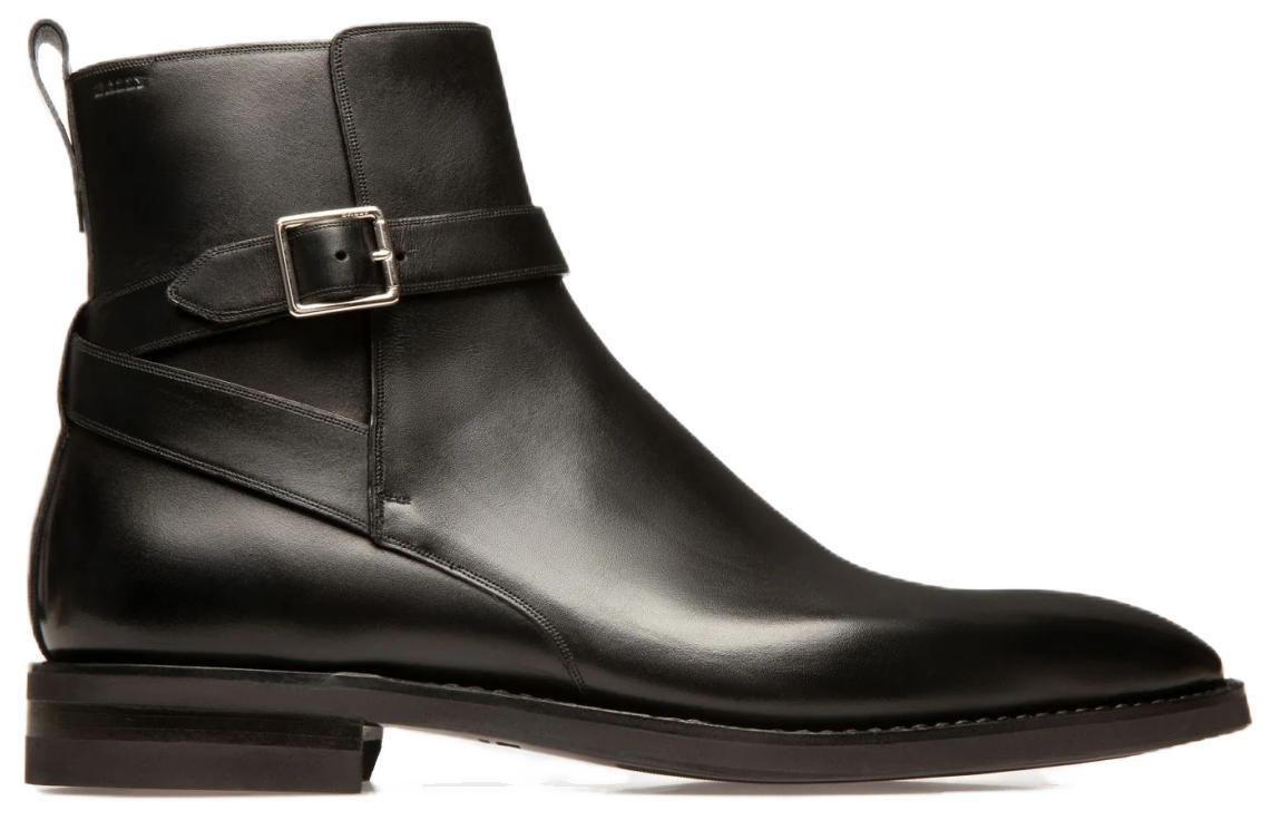 Order BALLY Sepatu Boot Pendek Kulit Gesper 'Fashion Hitam' 6301511