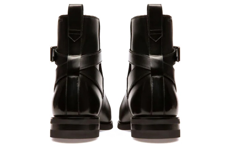 Shop BALLY Leather Buckle Short Boots 'Black Fashion' 6301511