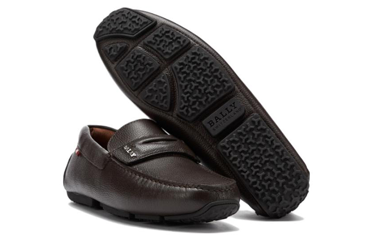 Shop BALLY 棕色皮革休闲运动鞋 6230417