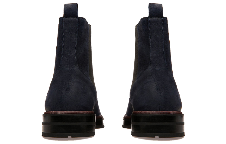 Shop BALLY 皮革切尔西靴 海軍藍色