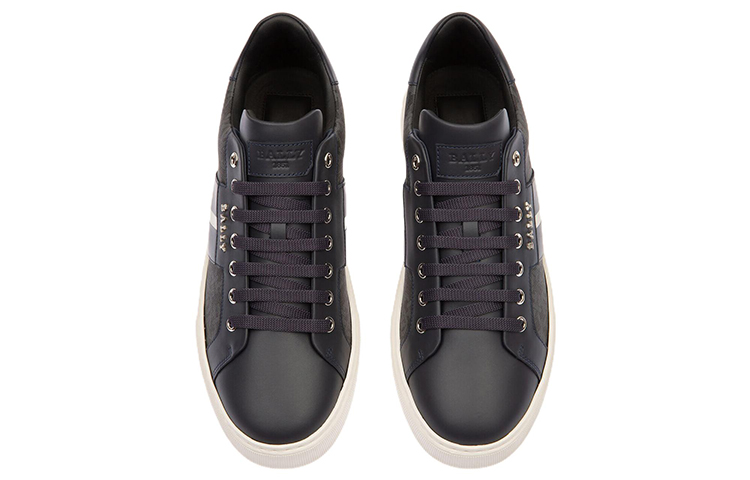 BALLY Leather Fashion Sneakers 'Grey Blue' 圖 2