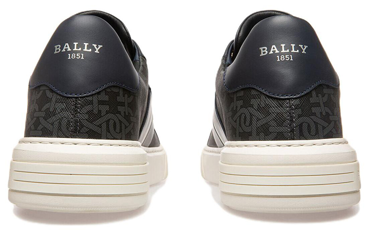 BALLY Leather Fashion Sneakers 'Grey Blue' 圖 3