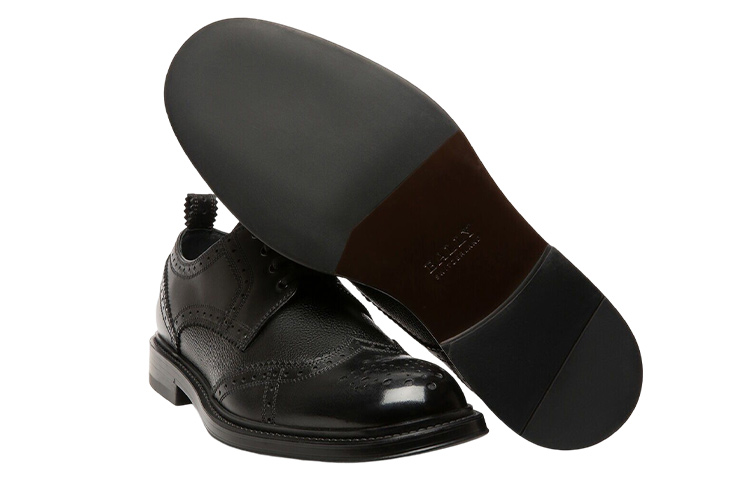 Shop 발리 블랙 가죽 레이스업 슈즈 (Bally Black Leather Lace-up Shoes) 6301519