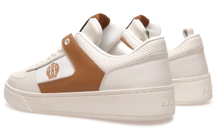 Shop BALLY Leather Lace-Up 'White Brown' 6305776