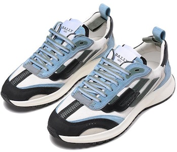 BALLY Zapatillas Bajas de Cuero con Cordones 'Negro Gris Azul' 6303318 Lookbook BALLY Zapatillas Bajas de Cuero con Cordones 'Negro Gris Azul' 6303318