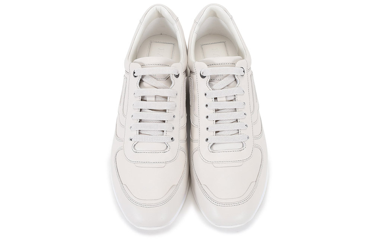 Shop BALLY Leather Lace-Up Low Top 'Grey White' 6239589