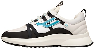 BALLY Leather Lace-Up Low Top 'White Black Blue' 6301540 BALLY Leather Lace-Up Low Top 'White Black Blue' 6301540