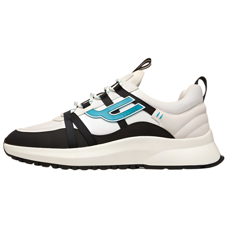 BALLY Leather Lace-Up Low Top 'White Black Blue' 6301540