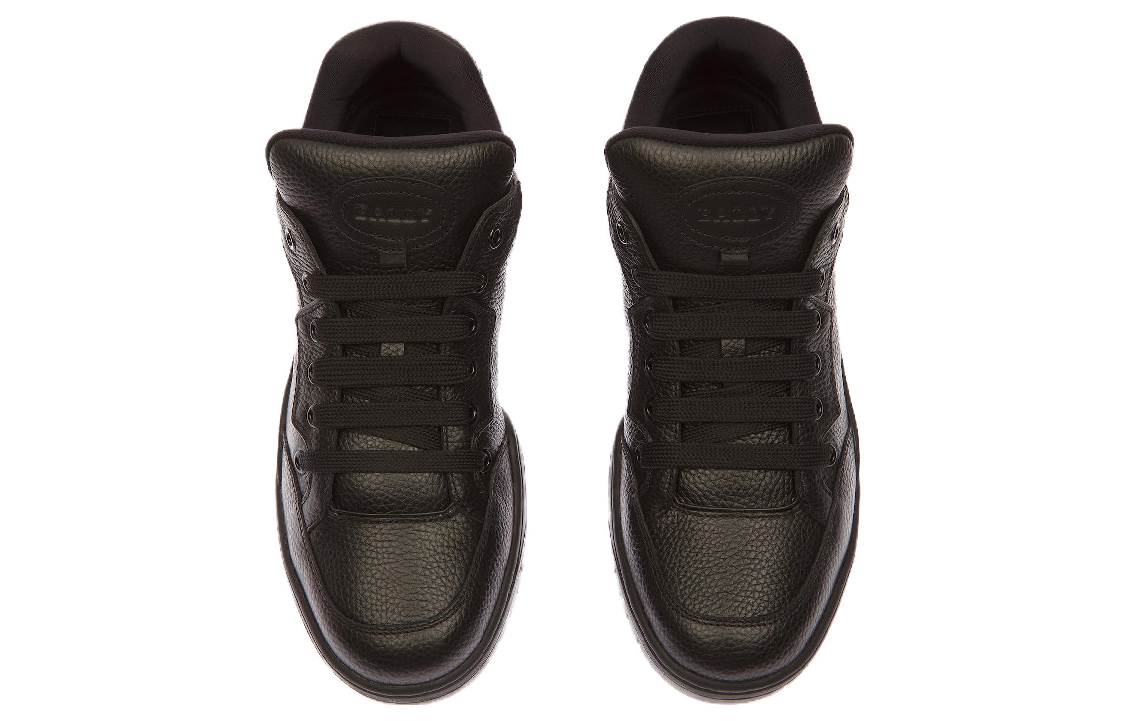 Order BALLY Leather Lace-Up Round Toe Low-Top Sneaker 'Black' 6303312