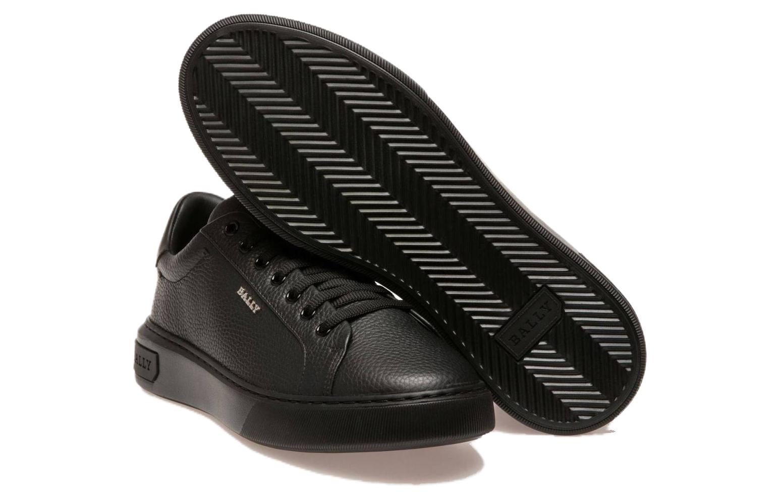 Lookbook 巴利 黑色时尚皮革系带运动鞋 6300033