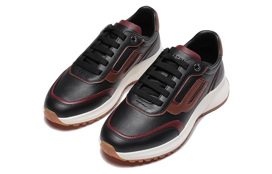 Lookbook バリー レザー レースアップ スニーカー 黒茶 6301864