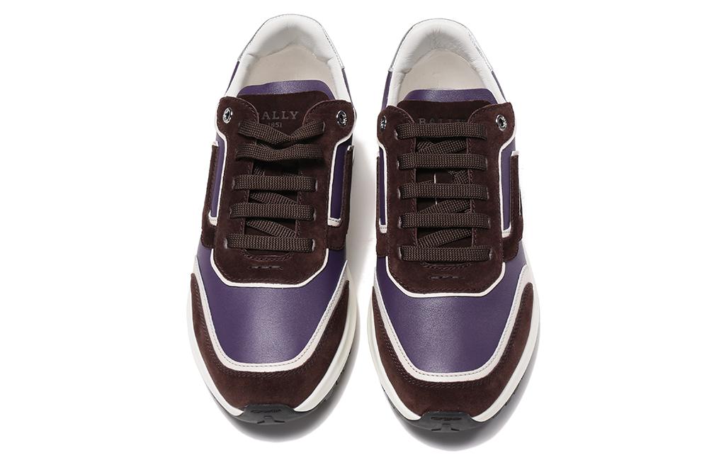 BALLY Leather Lace-Up Sneakers 'Purple Brown' 圖 4