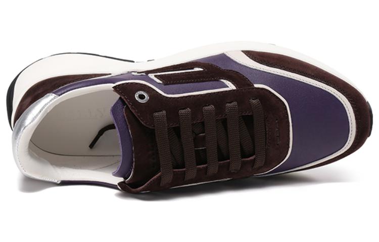 BALLY Leather Lace-Up Sneakers 'Purple Brown' 圖 5