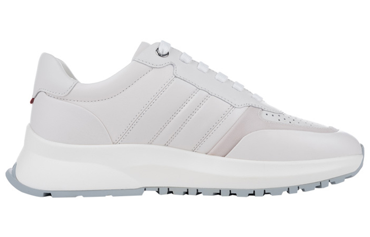 BALLY Leather Lace-Up Sneakers 'White' 圖 2
