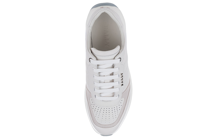 BALLY Leather Lace-Up Sneakers 'White' 圖 3