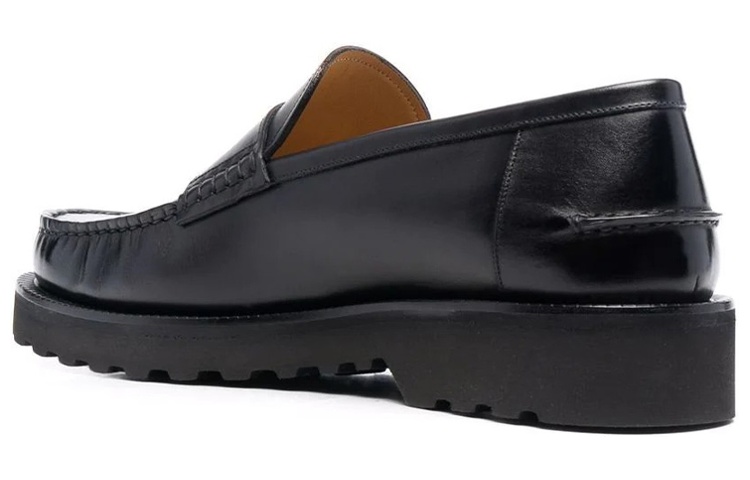Shop BALLY 巴利 套穿式皮革樂福鞋 黑色