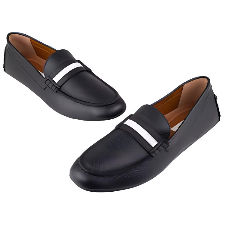 Shop BALLY巴利 牛皮革 舒适休閒 樂福鞋 男款 黑色