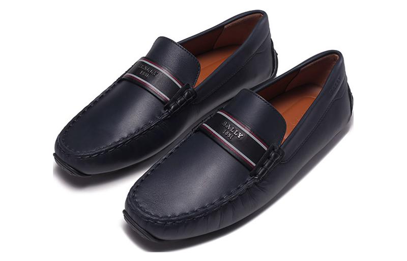 Lookbook BALLY Sepatu Loafers Kulit 'Biru Hitam' 6301728