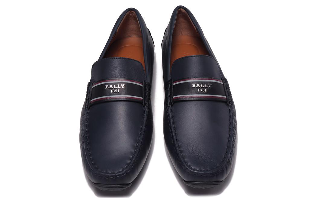 Shop BALLY Sepatu Loafers Kulit 'Biru Hitam' 6301728