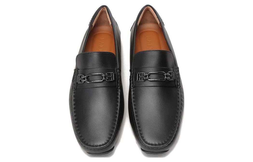 Shop BALLY Leather Loafers with Horsebit Detail 'Black' 6300427