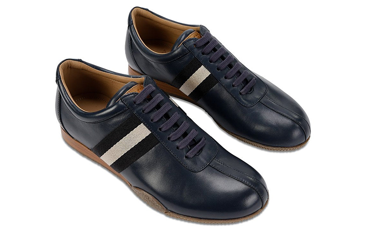 BALLY Leather Low-Top 'Navy Blue' 圖 2