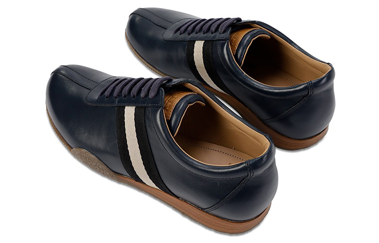 BALLY Leather Low-Top 'Navy Blue' 圖 4