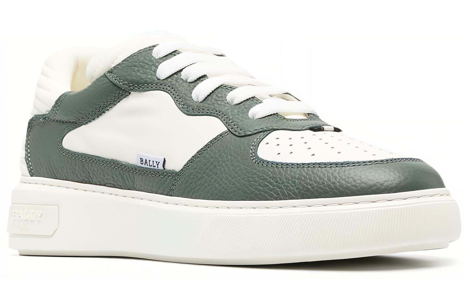 BALLY Leather Low-Top 'White Green' 圖 2