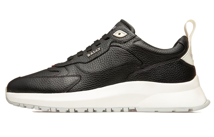 Buy BALLY 巴利 皮革低筒綁帶運動鞋 黑色