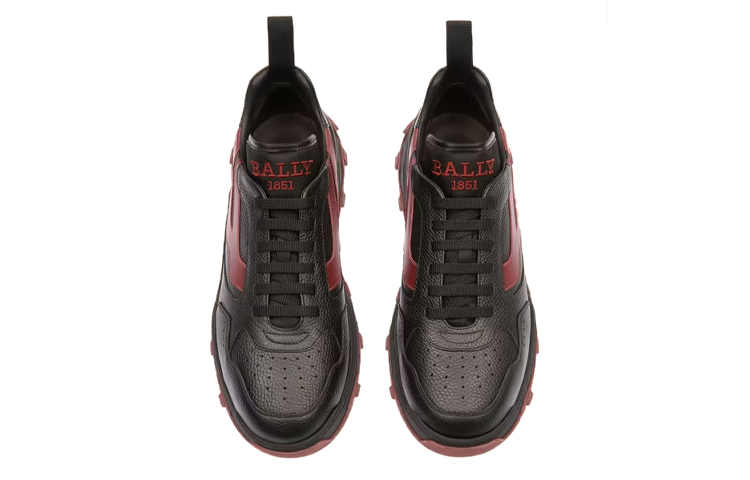 Order バリー レザー ローカットスニーカー 黒×赤 6301551