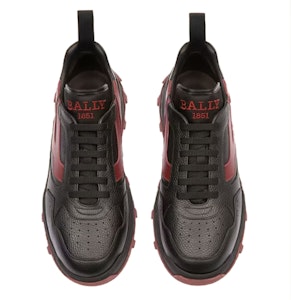 バリー レザー ローカットスニーカー 黒×赤 6301551 Order バリー レザー ローカットスニーカー 黒×赤 6301551