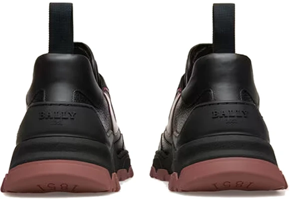 BALLY Kasut Kulit Rendah Bertali 'Hitam Merah' 6301551 Lookbook BALLY Kasut Kulit Rendah Bertali 'Hitam Merah' 6301551