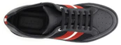 Shop BALLY Scarpa in pelle nera e rossa stringata 6234630