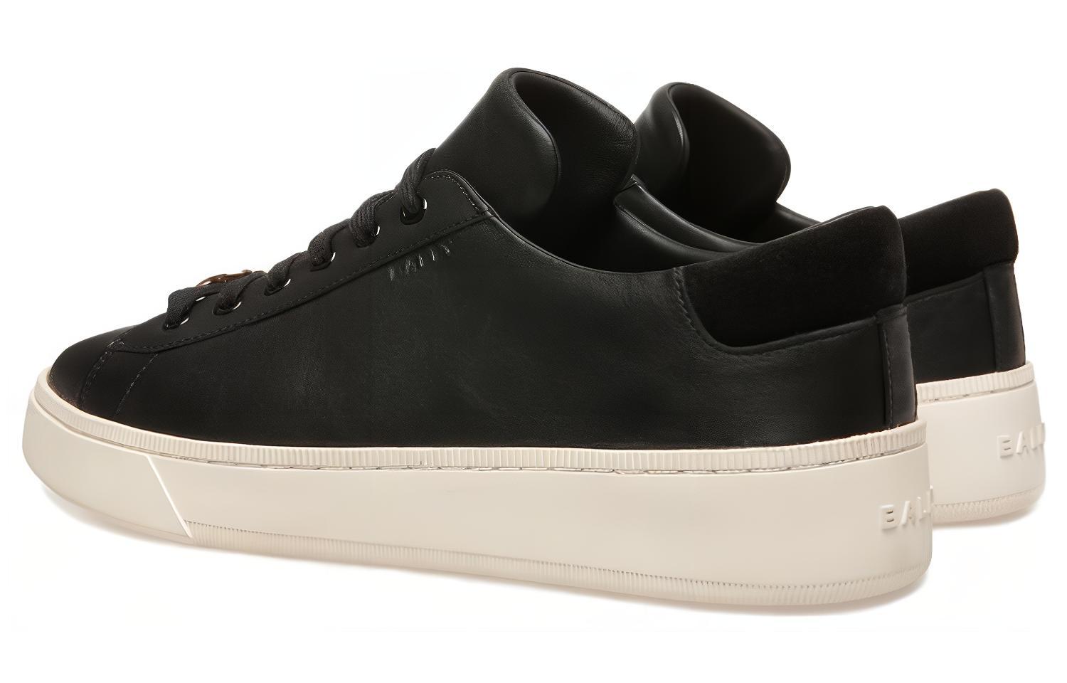 BALLY Leather Low-Top Sneaker 'Black White' 圖 4