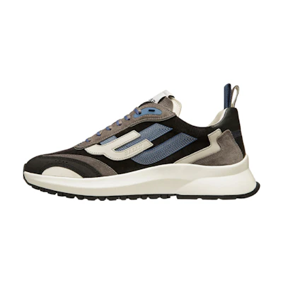 BALLY Leather Low-Top Sneaker 'Grey Black Blue'
