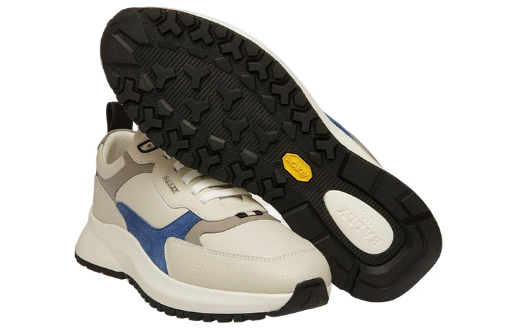 BALLY Leather Low-Top Sneaker 'Grey White' 圖 4